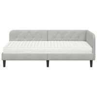 Cornice del letto ad angolo Grigio chiaro 100 x 200 cm Velluto 3394164