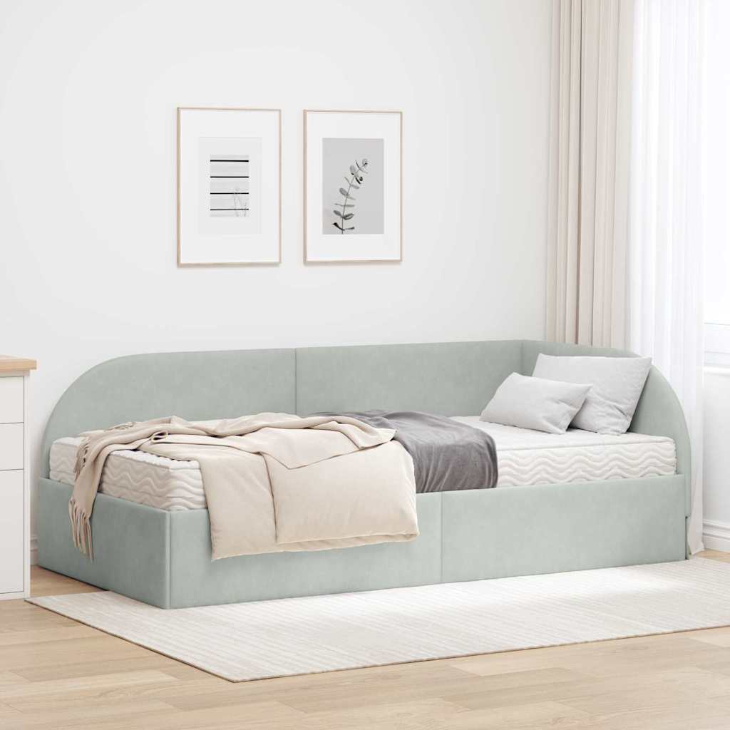 Struttura Letto Angolare con Materasso 2 pcs Grigio chiaro 3394174
