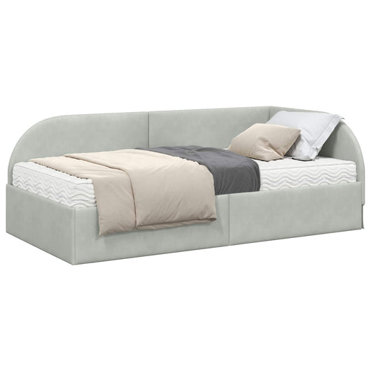 Struttura Letto Angolare con Materasso 2 pcs Grigio chiaro 3394174