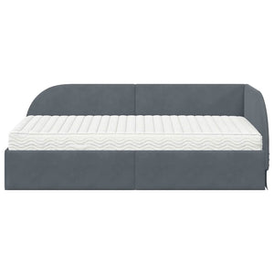 Struttura Letto Angolare con Materasso 2 pcs Grigio Velluto 3394175
