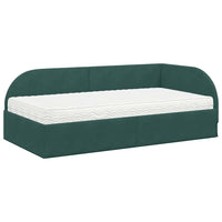 Struttura Letto Angolare con Materasso 2 pcs Verde Velluto 3394176