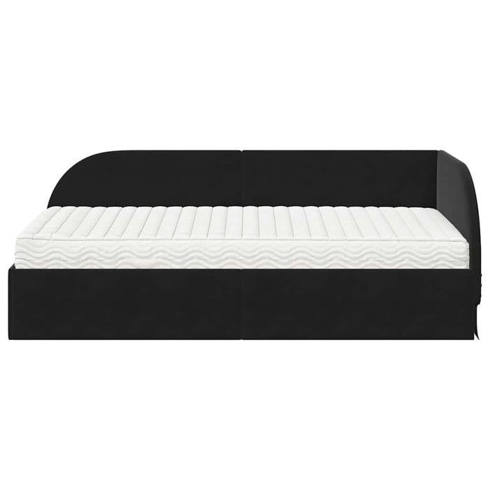 Struttura Letto Angolare con Materasso 2 pcs Nero Velluto 3394179