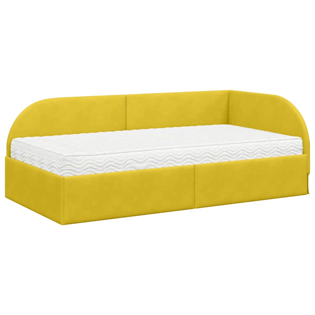 Struttura Letto Angolare con Materasso 2 pcs Giallo Velluto 3394180
