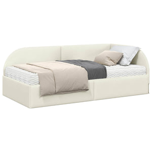 Struttura Letto Angolare con Materasso 2 pcs Crema Velluto 3394181