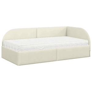 Struttura Letto Angolare con Materasso 2 pcs Crema Velluto 3394181