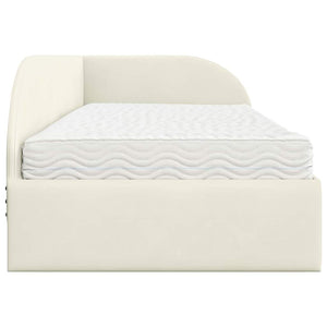 Struttura Letto Angolare con Materasso 2 pcs Crema Velluto 3394181