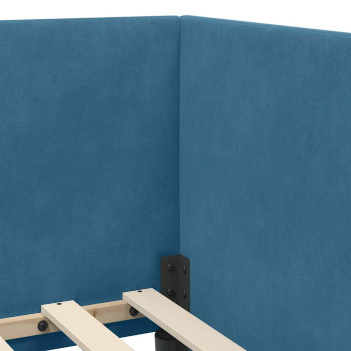 Struttura Letto Angolare con Materasso 2 pcs Blu Velluto 3394183