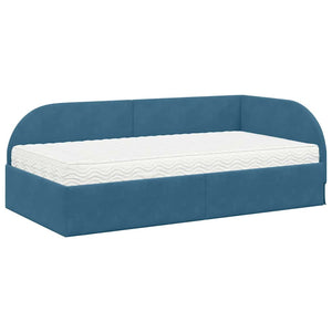 Struttura Letto Angolare con Materasso 2 pcs Blu Velluto 3394183