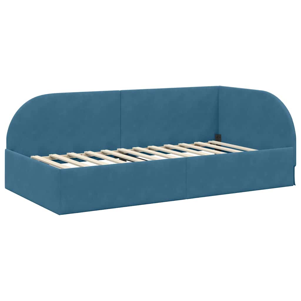 Struttura Letto Angolare con Materasso 2 pcs Blu Velluto 3394183