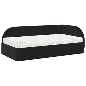 Struttura Letto Angolare con Materasso 2 pcs Nero Velluto 3394189