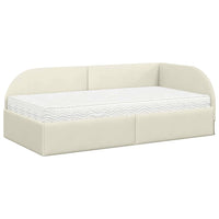 Struttura Letto Angolare con Materasso 2 pcs Crema Velluto 3394191