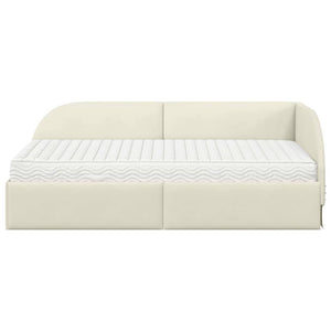 Struttura Letto Angolare con Materasso 2 pcs Crema Velluto 3394191