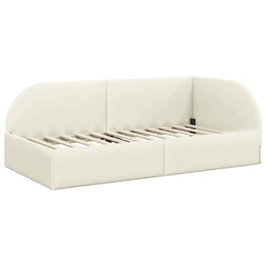 Struttura Letto Angolare con Materasso 2 pcs Crema Velluto 3394191