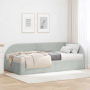 Struttura Letto Angolare con Materasso 2 pcs Grigio chiaro 3394194