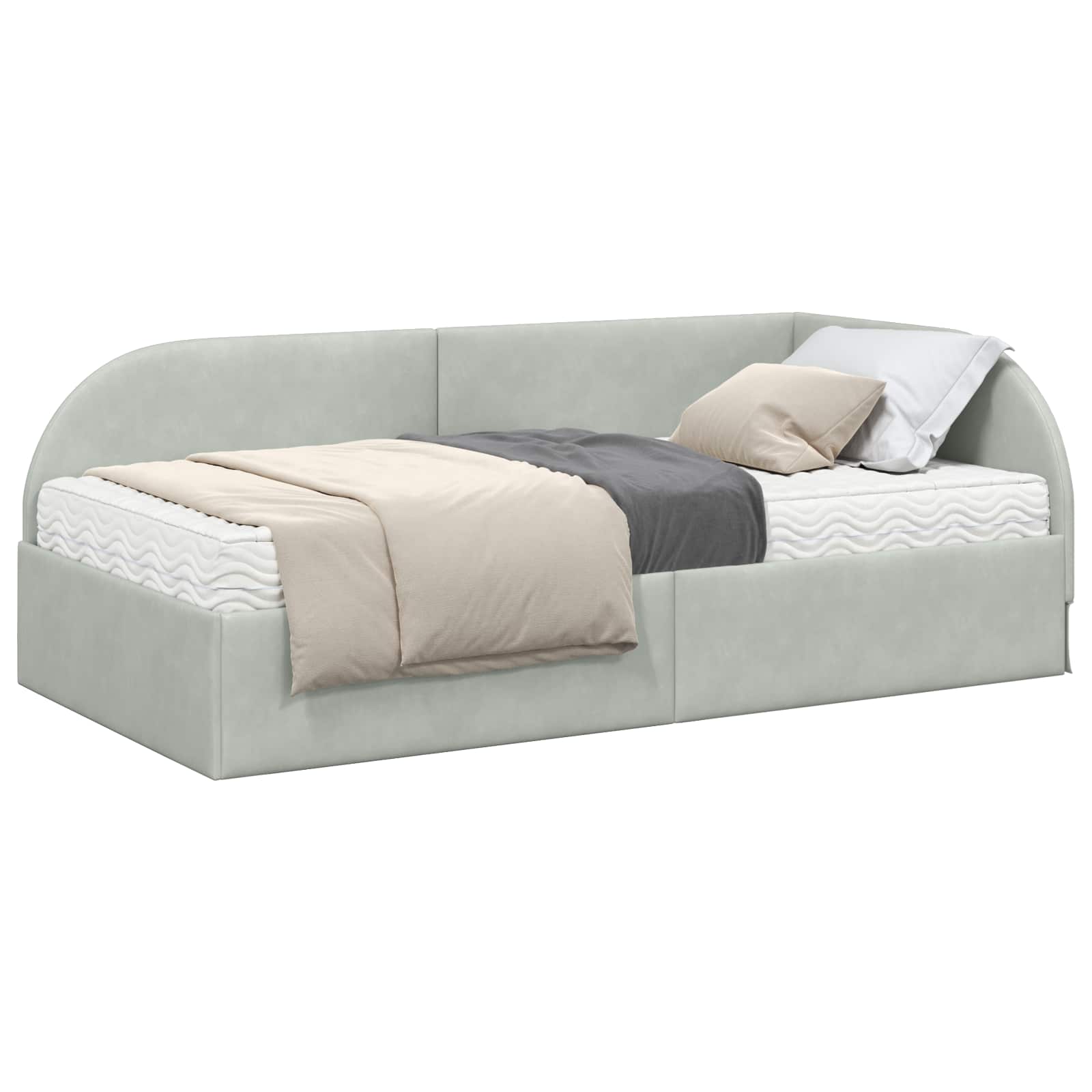 Struttura Letto Angolare con Materasso 2 pcs Grigio chiaro 3394194