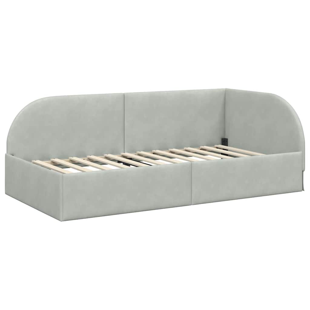 Struttura Letto Angolare con Materasso 2 pcs Grigio chiaro 3394194