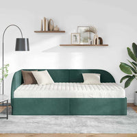 Struttura Letto Angolare con Materasso 2 pcs Verde Velluto 3394196
