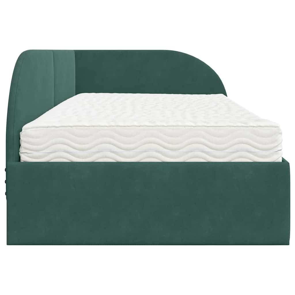 Struttura Letto Angolare con Materasso 2 pcs Verde Velluto 3394196