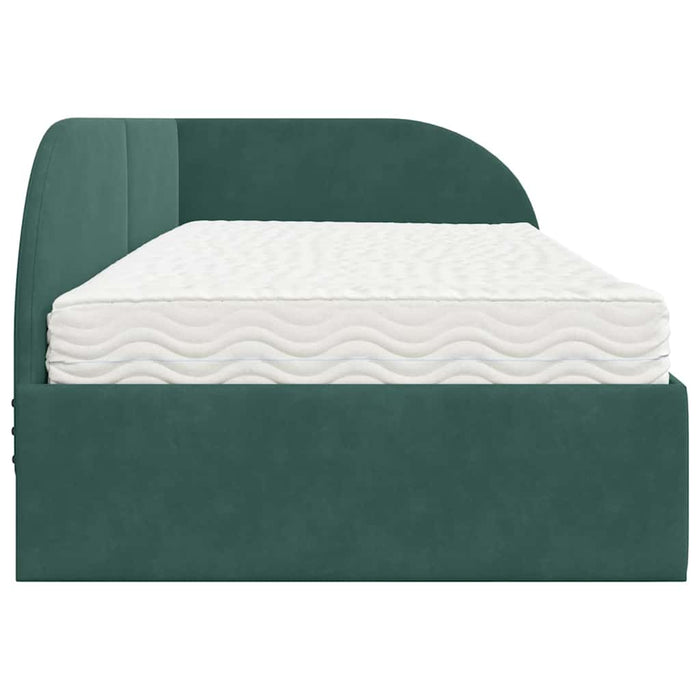 Struttura Letto Angolare con Materasso 2 pcs Verde Velluto 3394196