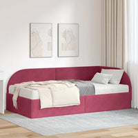Struttura Letto Angolare con Materasso 2 pcs Rosso Velluto 3394198