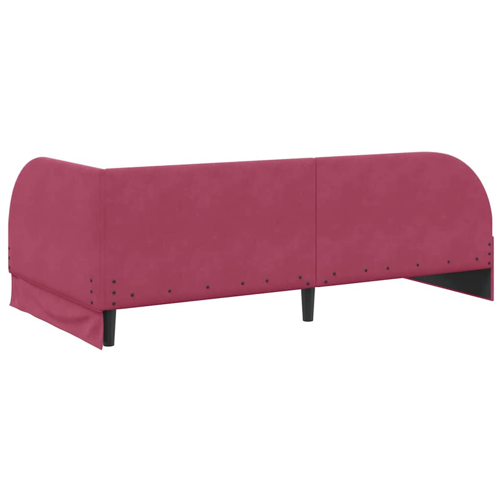 Struttura Letto Angolare con Materasso 2 pcs Rosso Velluto 3394198