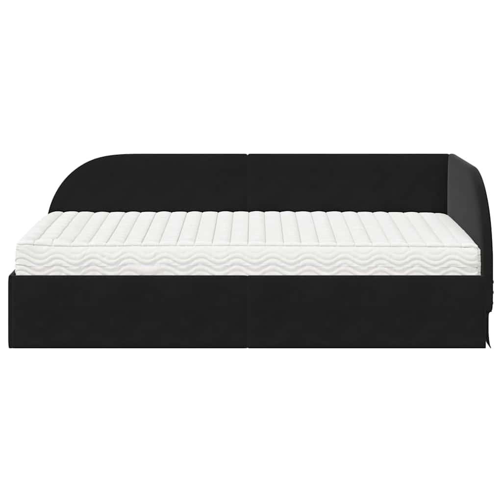 Struttura Letto Angolare con Materasso 2 pcs Nero Velluto 3394199