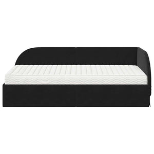 Struttura Letto Angolare con Materasso 2 pcs Nero Velluto 3394199