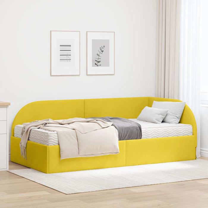 Struttura Letto Angolare con Materasso 2 pcs Giallo Velluto 3394200