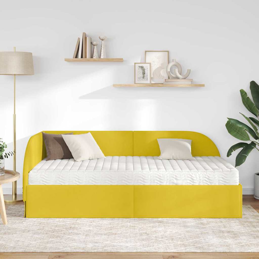 Struttura Letto Angolare con Materasso 2 pcs Giallo Velluto 3394200