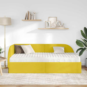 Struttura Letto Angolare con Materasso 2 pcs Giallo Velluto 3394200