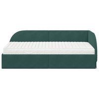 Struttura Letto Angolare con Materasso 2 pcs Verde Velluto 3394206