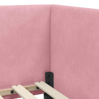 Struttura Letto Angolare con Materasso 2 pcs Rosa Velluto 3394207