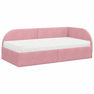 Struttura Letto Angolare con Materasso 2 pcs Rosa Velluto 3394207