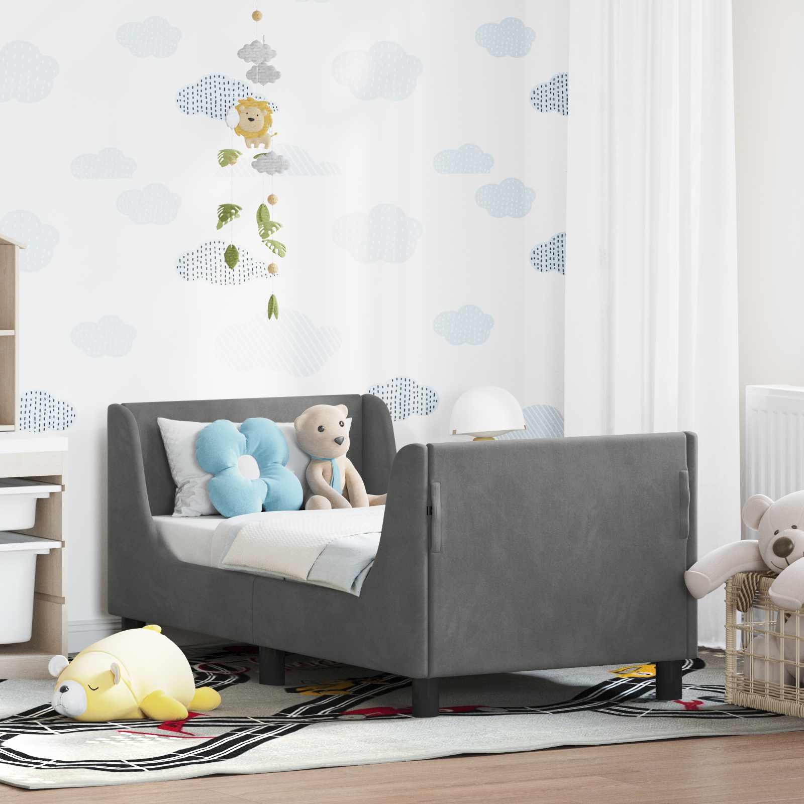 Struttura letto per bambini con testata Grigio scuro 42010848