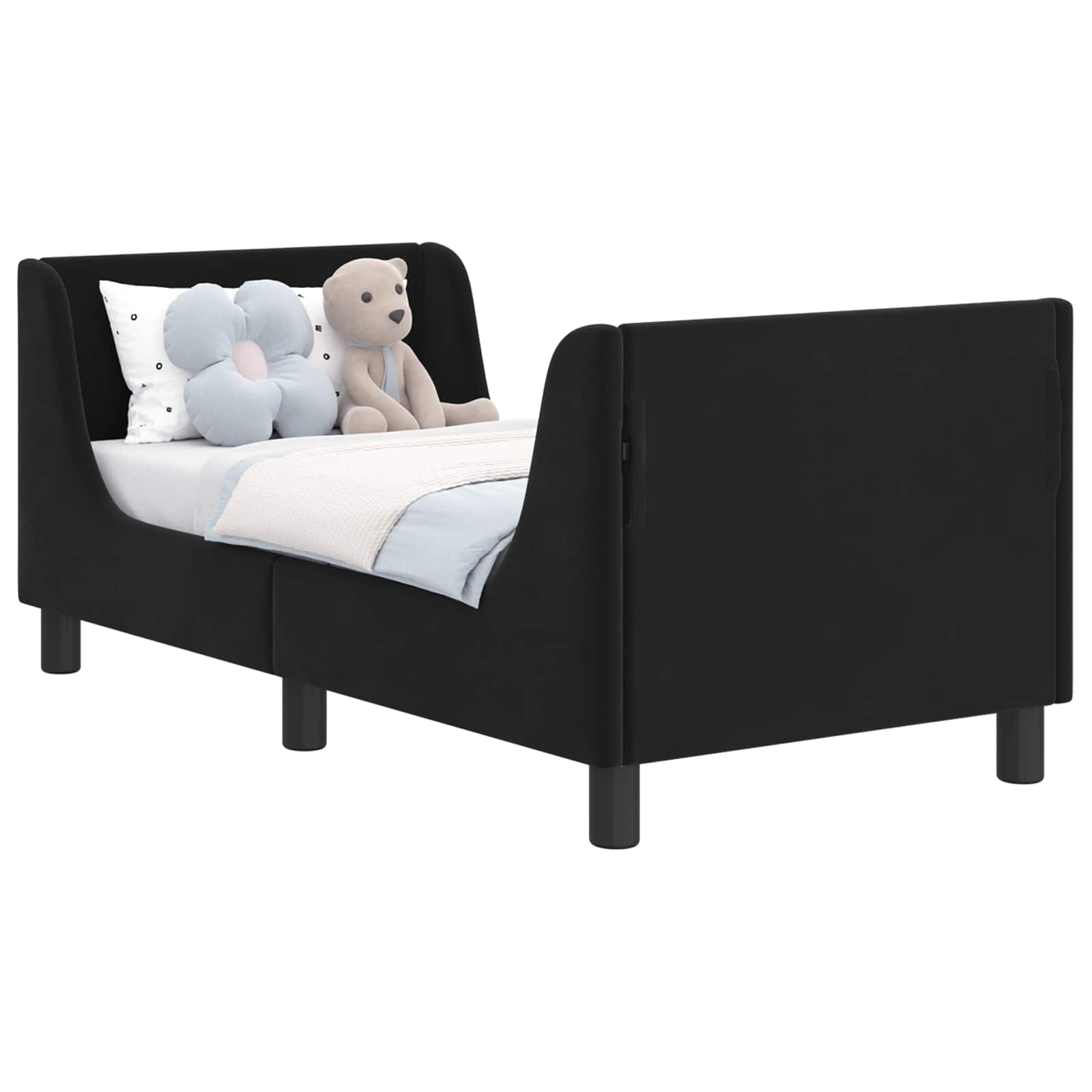 Struttura letto per bambini con testata Nero 70 x 140 cm 42010849