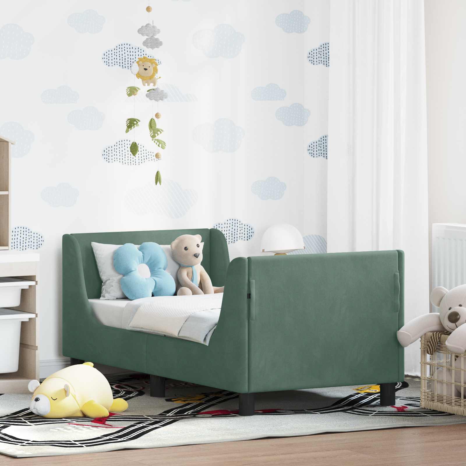 Struttura letto per bambini con testata Verde Mare 70 x 140 cm 42010852
