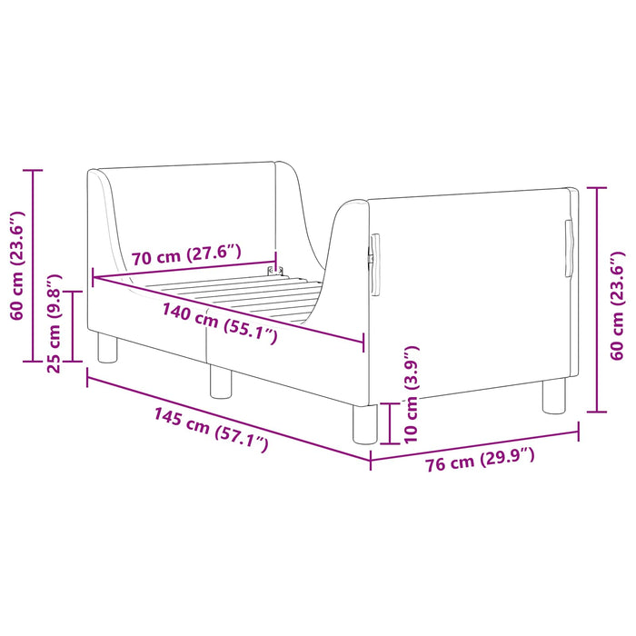 Struttura letto per bambini con testata Blu Polizia 70 x 140 cm 42010853