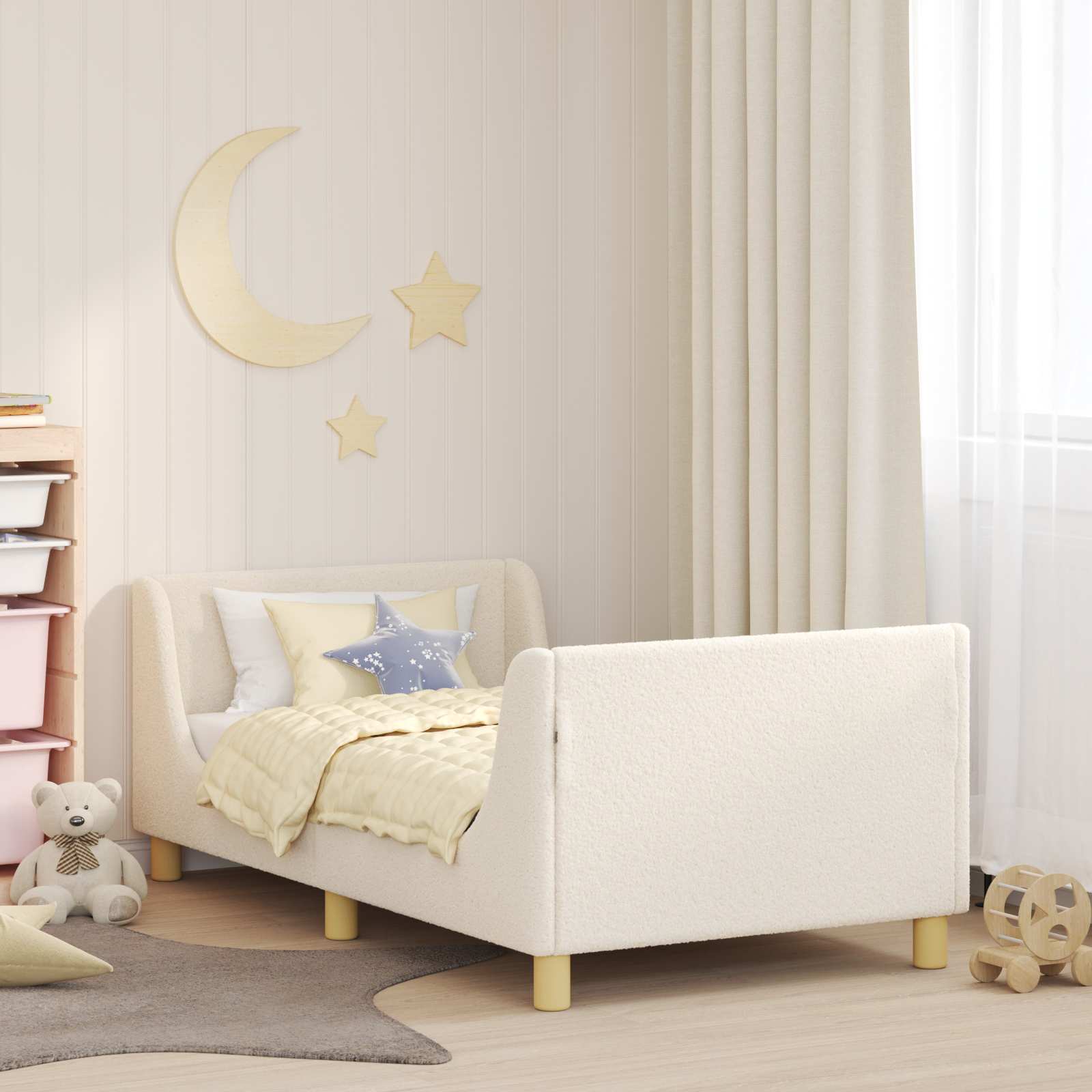 Struttura letto bambini con testata Crema 80 x 160 cm 42010854