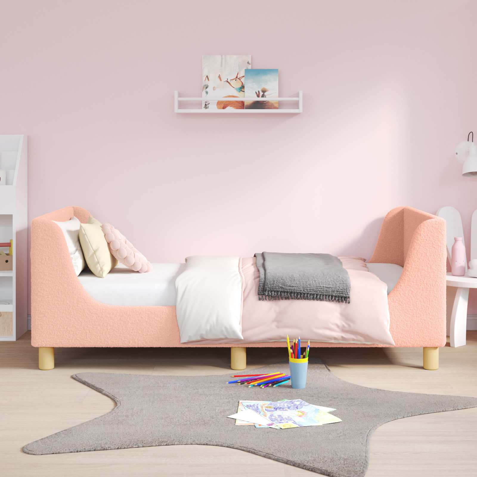 Struttura letto bambini con testata Rosa 80 x 160 cm 42010855
