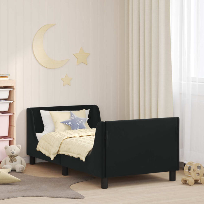 Struttura letto bambini con testata Nero 80 x 160 cm Velluto 42010859