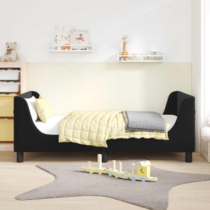 Struttura letto bambini con testata Nero 80 x 160 cm Velluto 42010859