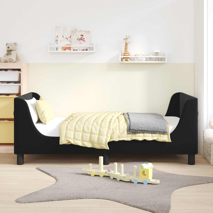 Struttura letto bambini con testata Nero 80 x 160 cm Velluto 42010859