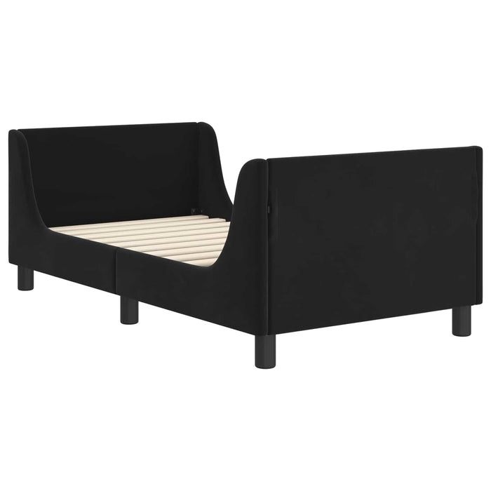 Struttura letto bambini con testata Nero 80 x 160 cm Velluto 42010859