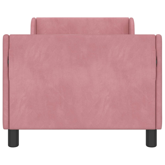 Struttura letto bambini con testata Rosa 80 x 160 cm Velluto 42010860