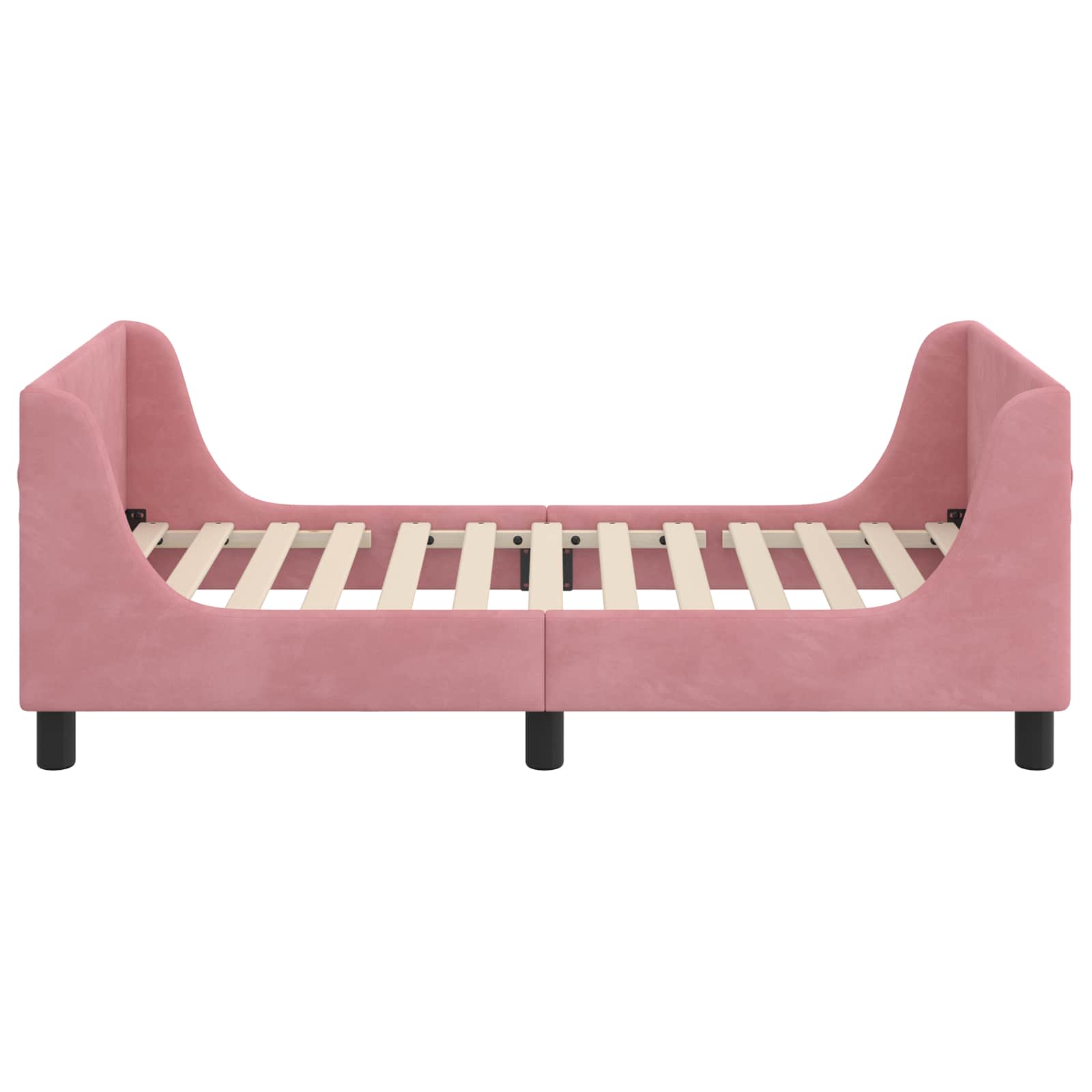 Struttura letto bambini con testata Rosa 80 x 160 cm Velluto 42010860