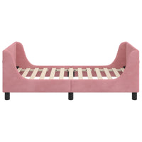 Struttura letto bambini con testata Rosa 80 x 160 cm Velluto 42010860