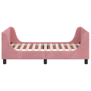 Struttura letto bambini con testata Rosa 80 x 160 cm Velluto 42010860