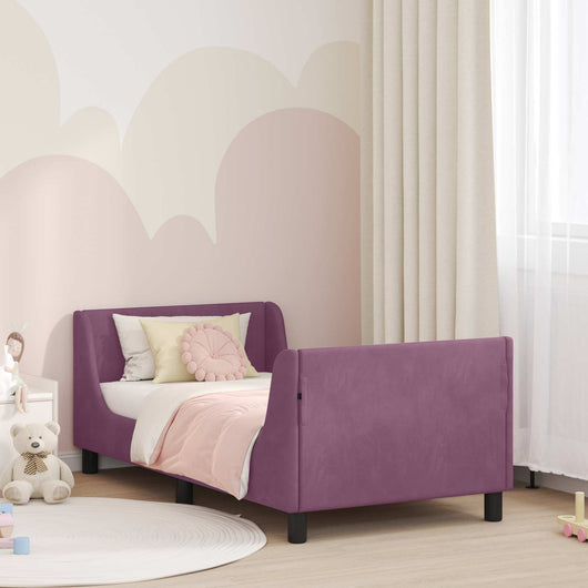 Struttura letto bambini con testata Viola 80 x 160 cm Velluto 42010861