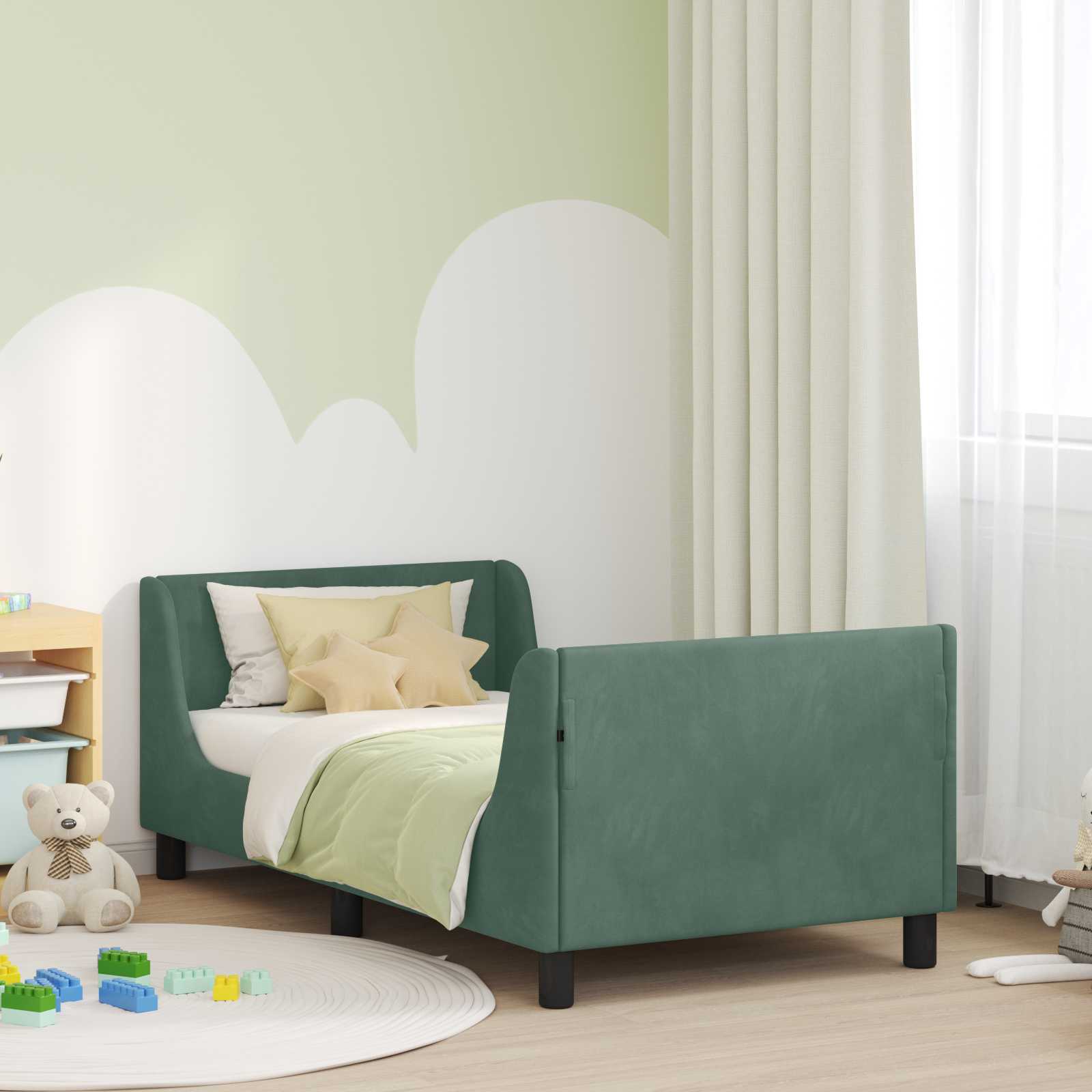 Struttura letto bambini con testata Verde Mare 80 x 160 cm 42010862