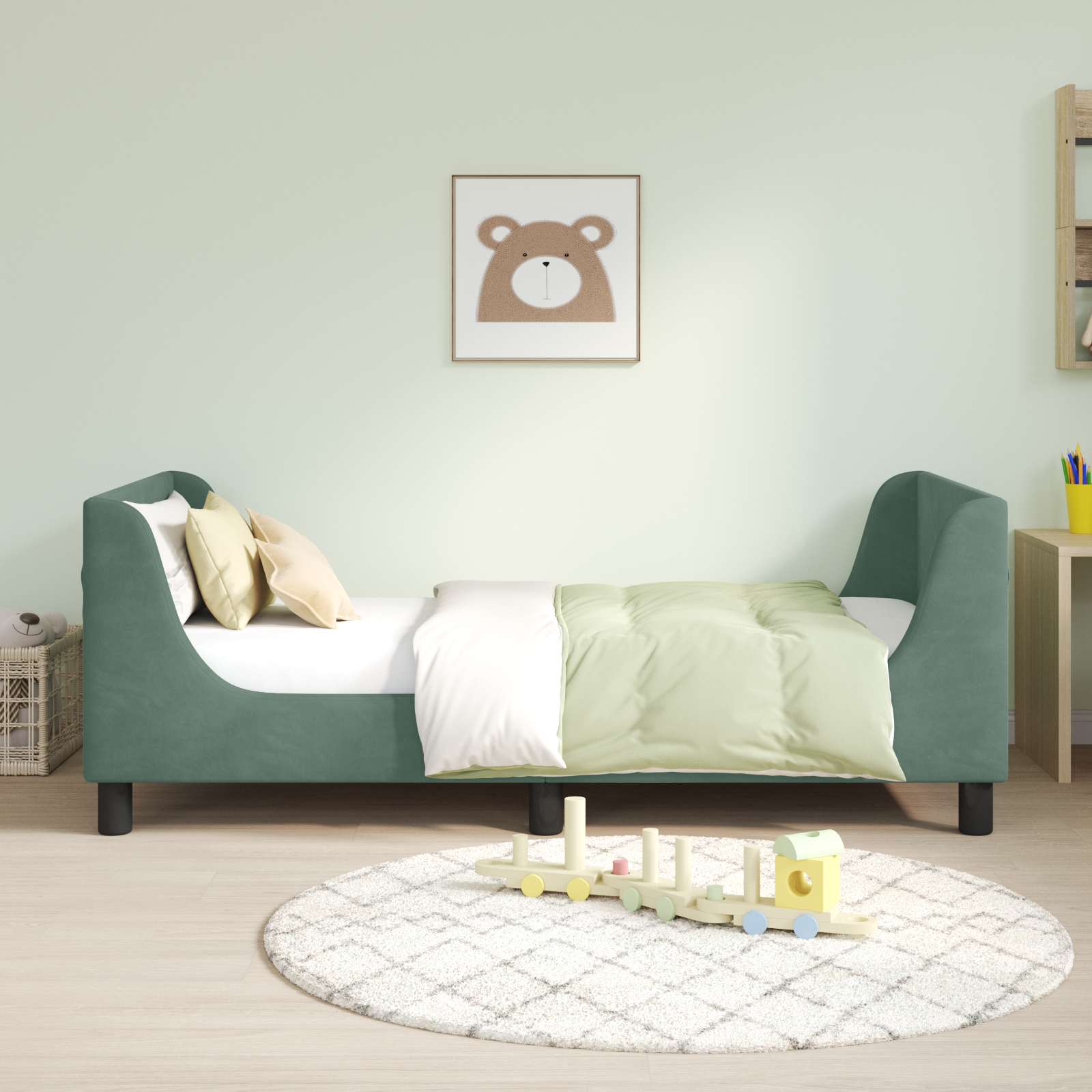 Struttura letto bambini con testata Verde Mare 80 x 160 cm 42010862
